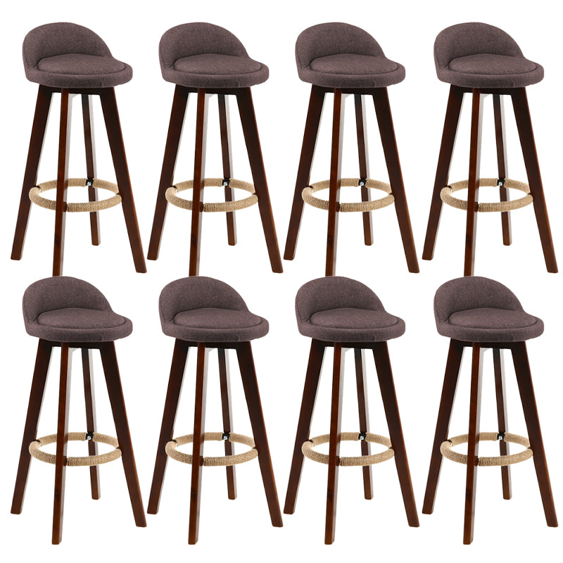 Contemporary Wood Stool Fabric Cushion in Matte Finish for Indoor