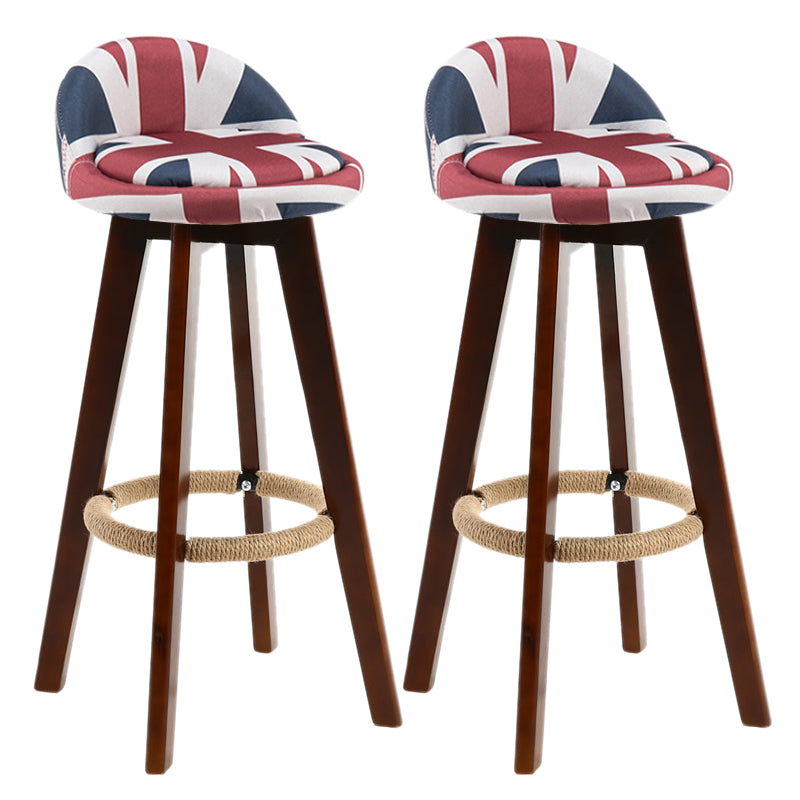 Contemporary Wood Stool Fabric Cushion in Matte Finish for Indoor