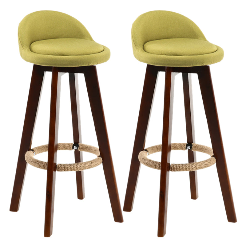 Contemporary Wood Stool Fabric Cushion in Matte Finish for Indoor