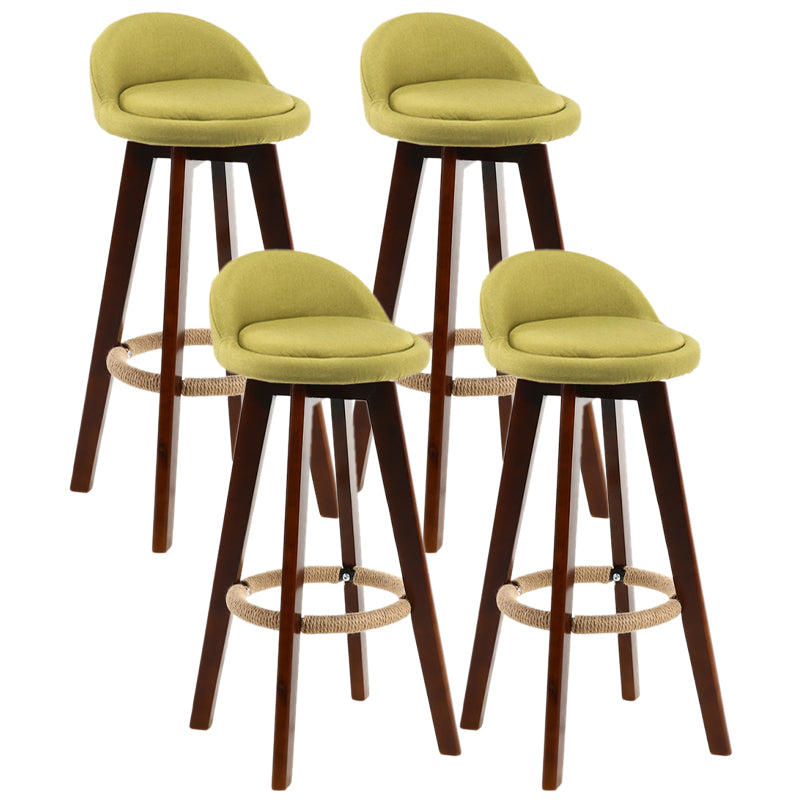 Contemporary Wood Stool Fabric Cushion in Matte Finish for Indoor