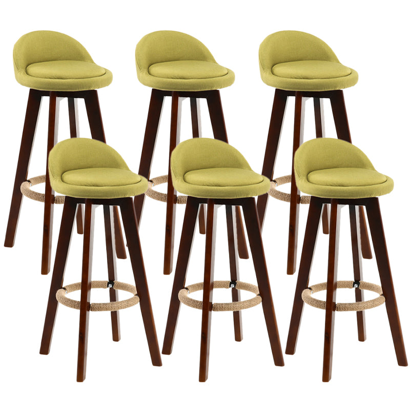 Contemporary Wood Stool Fabric Cushion in Matte Finish for Indoor