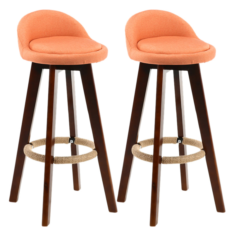 Contemporary Wood Stool Fabric Cushion in Matte Finish for Indoor