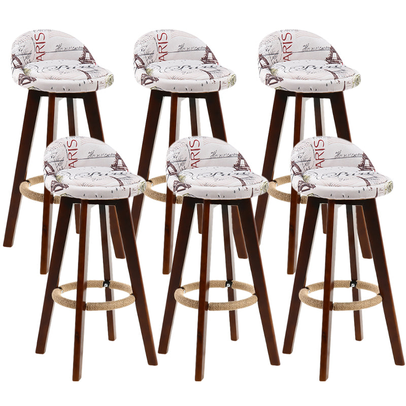 Contemporary Wood Stool Fabric Cushion in Matte Finish for Indoor