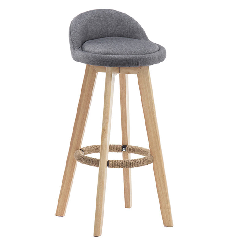 Contemporary Wood Stool Fabric Cushion in Matte Finish for Indoor