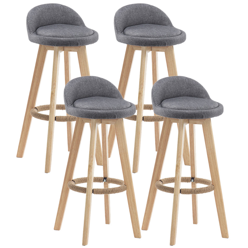 Contemporary Wood Stool Fabric Cushion in Matte Finish for Indoor