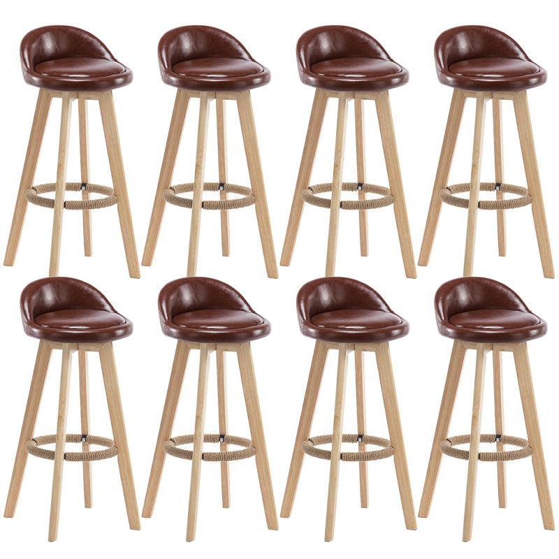 Contemporary Wood Stool Fabric Cushion in Matte Finish for Indoor