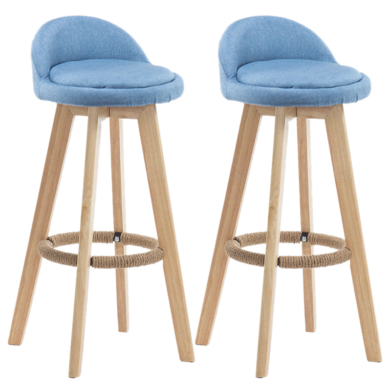 Contemporary Wood Stool Fabric Cushion in Matte Finish for Indoor