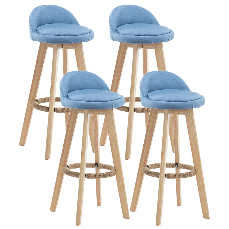 Contemporary Wood Stool Fabric Cushion in Matte Finish for Indoor