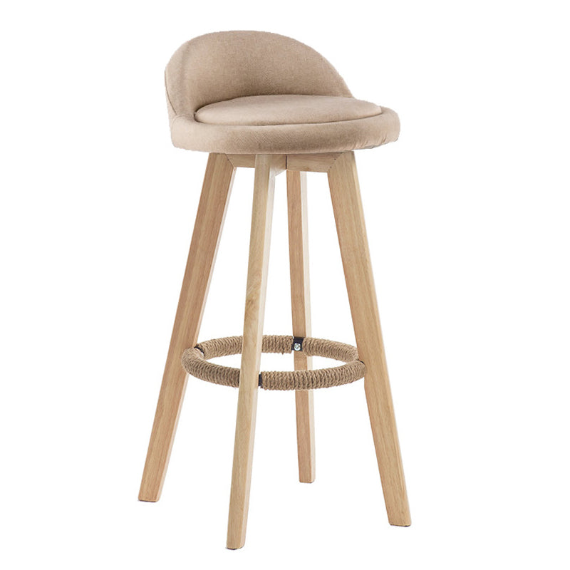 Contemporary Wood Stool Fabric Cushion in Matte Finish for Indoor