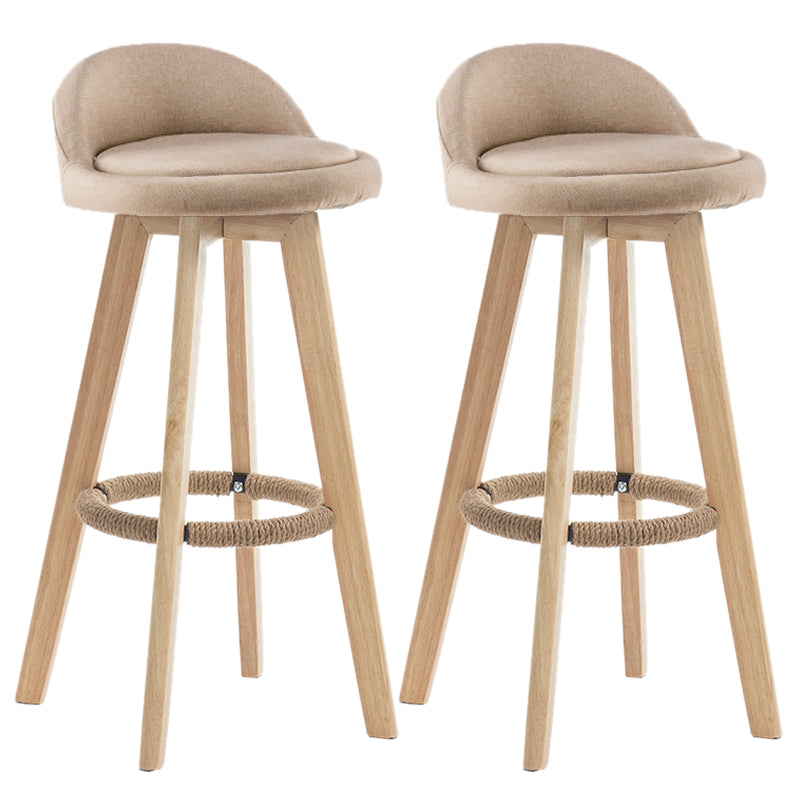 Contemporary Wood Stool Fabric Cushion in Matte Finish for Indoor