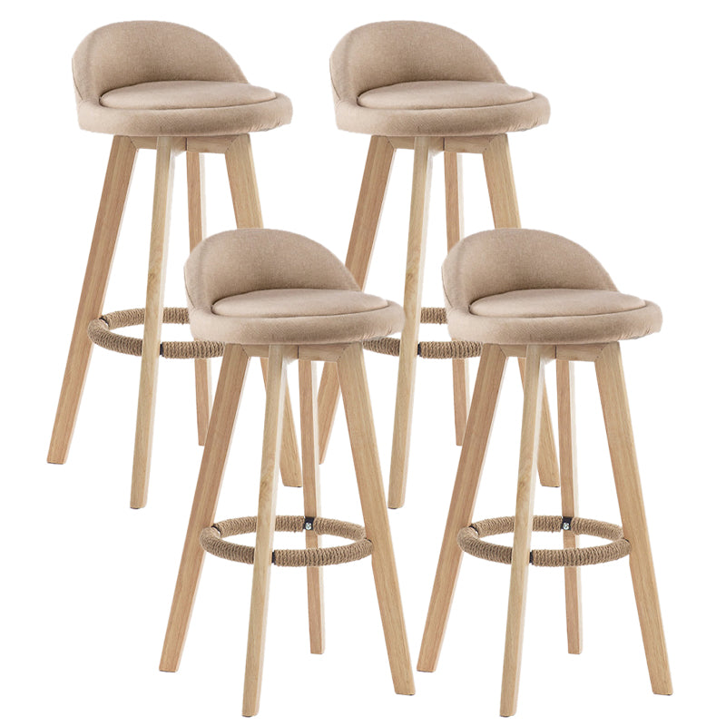 Contemporary Wood Stool Fabric Cushion in Matte Finish for Indoor