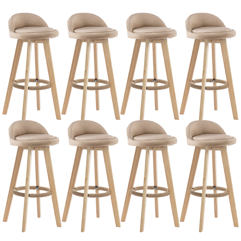 Contemporary Wood Stool Fabric Cushion in Matte Finish for Indoor