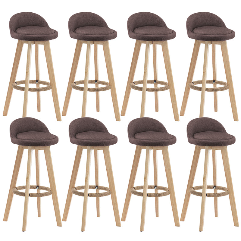 Contemporary Wood Stool Fabric Cushion in Matte Finish for Indoor