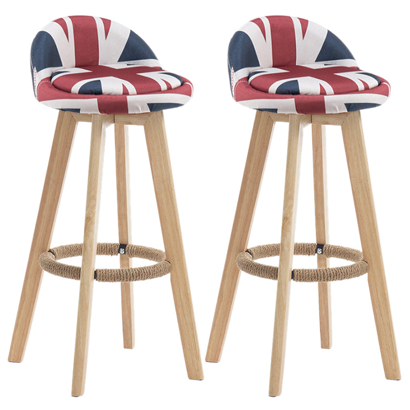 Contemporary Wood Stool Fabric Cushion in Matte Finish for Indoor