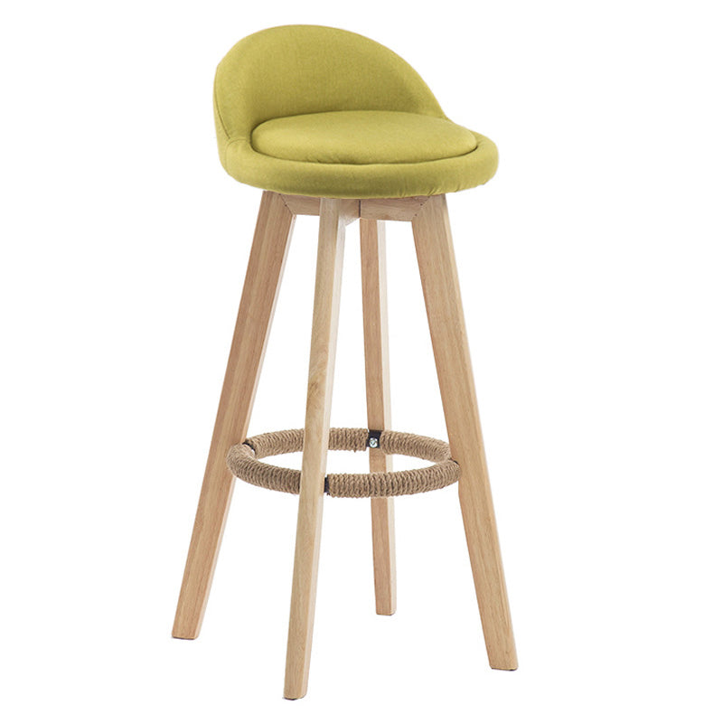 Contemporary Wood Stool Fabric Cushion in Matte Finish for Indoor