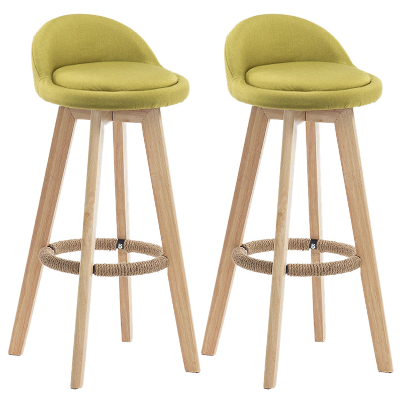 Contemporary Wood Stool Fabric Cushion in Matte Finish for Indoor