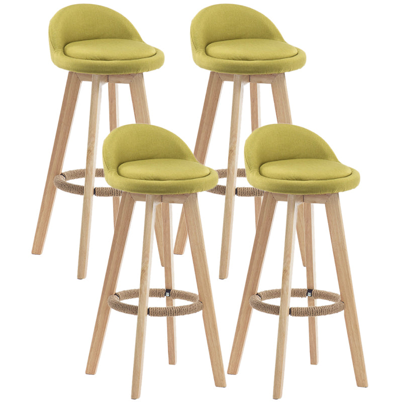 Contemporary Wood Stool Fabric Cushion in Matte Finish for Indoor