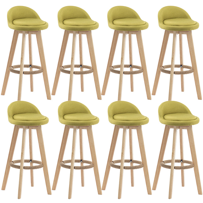 Contemporary Wood Stool Fabric Cushion in Matte Finish for Indoor