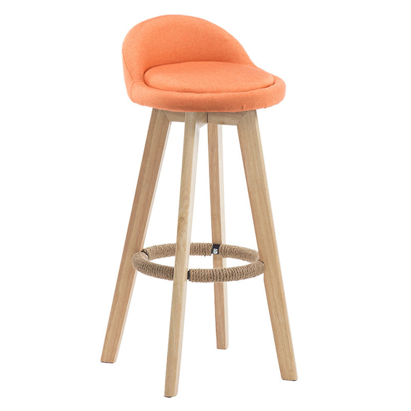 Contemporary Wood Stool Fabric Cushion in Matte Finish for Indoor