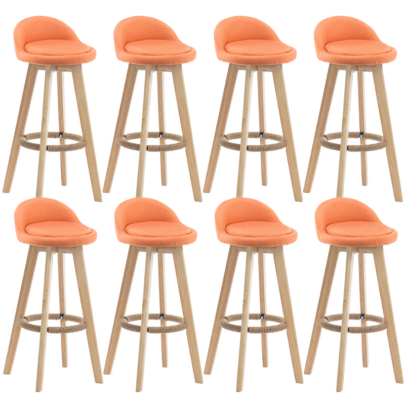 Contemporary Wood Stool Fabric Cushion in Matte Finish for Indoor