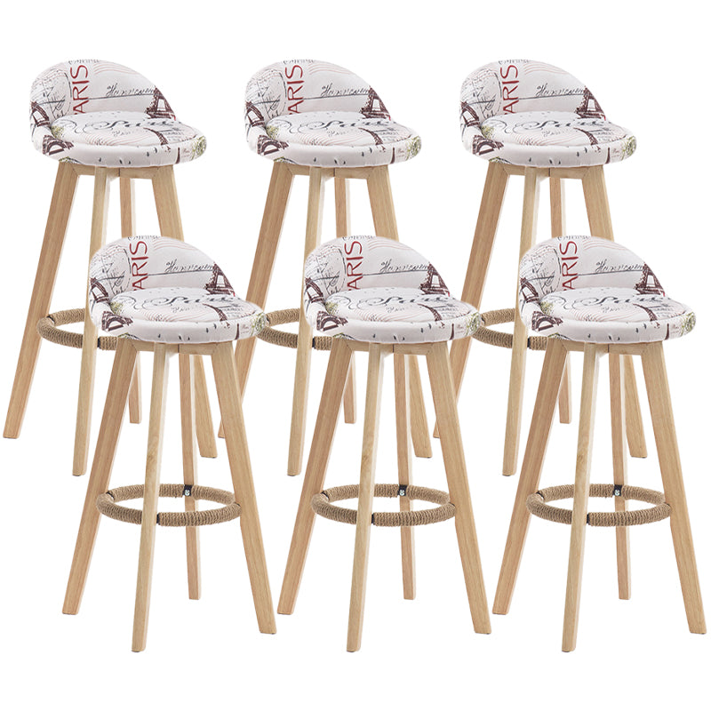 Contemporary Wood Stool Fabric Cushion in Matte Finish for Indoor