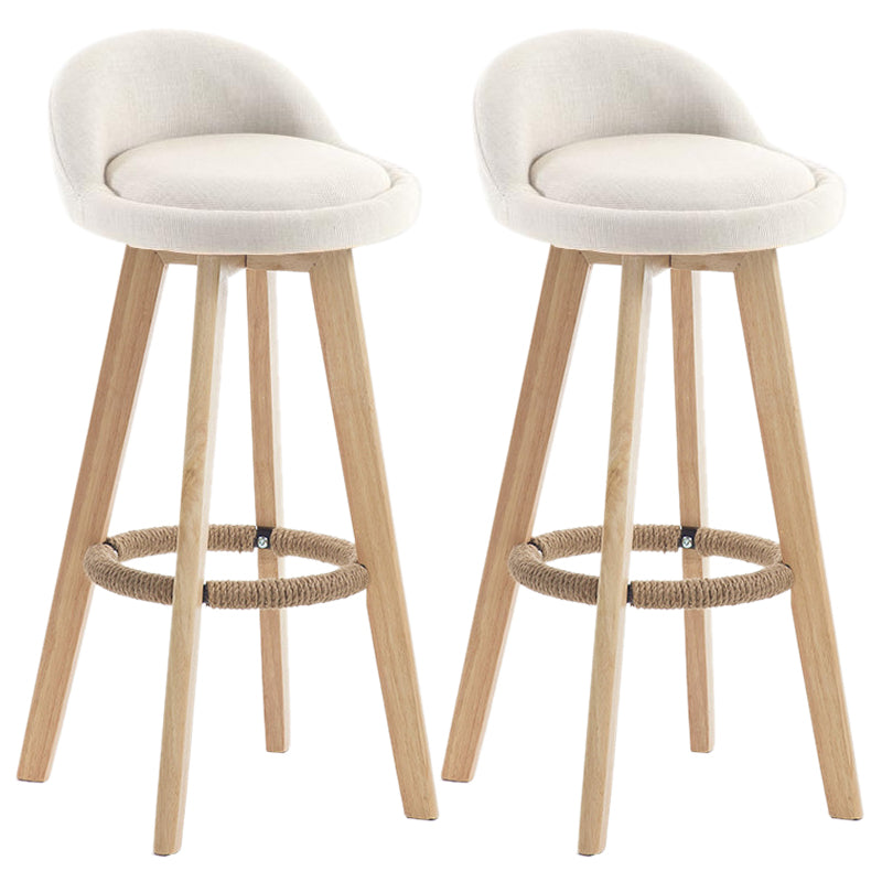 Contemporary Wood Stool Fabric Cushion in Matte Finish for Indoor