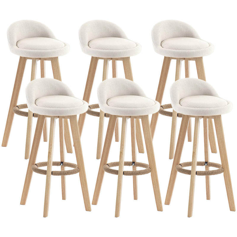 Contemporary Wood Stool Fabric Cushion in Matte Finish for Indoor