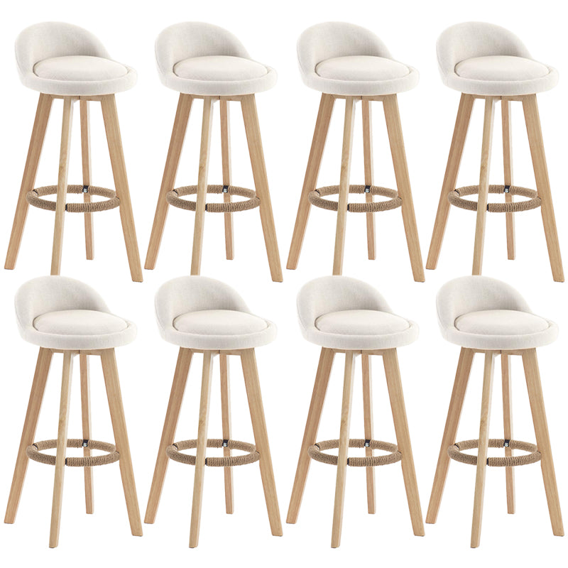 Contemporary Wood Stool Fabric Cushion in Matte Finish for Indoor