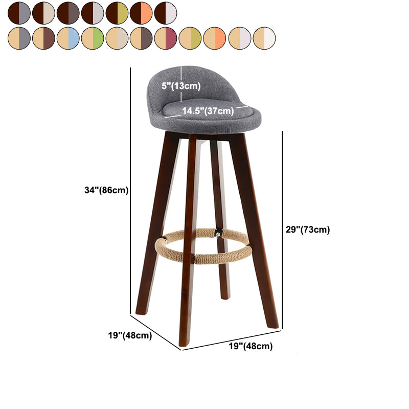 Contemporary Wood Stool Fabric Cushion in Matte Finish for Indoor