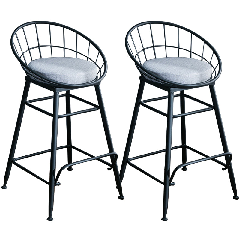 Gold and Black Counter Stool Iron Frame Fabric Upholstered Bar Stools