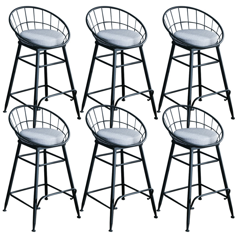 Gold and Black Counter Stool Iron Frame Fabric Upholstered Bar Stools