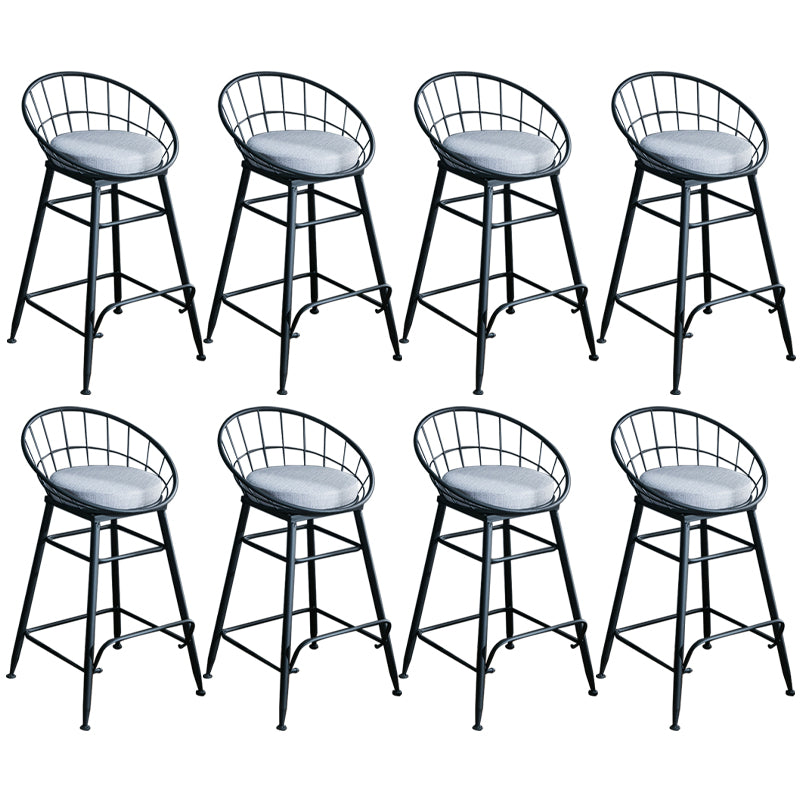 Gold and Black Counter Stool Iron Frame Fabric Upholstered Bar Stools