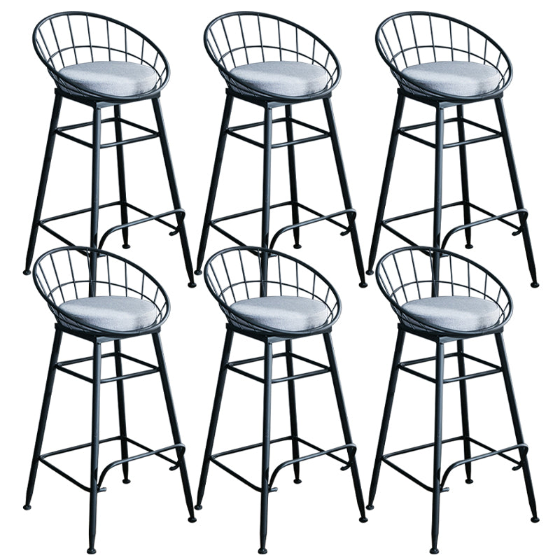 Gold and Black Counter Stool Iron Frame Fabric Upholstered Bar Stools