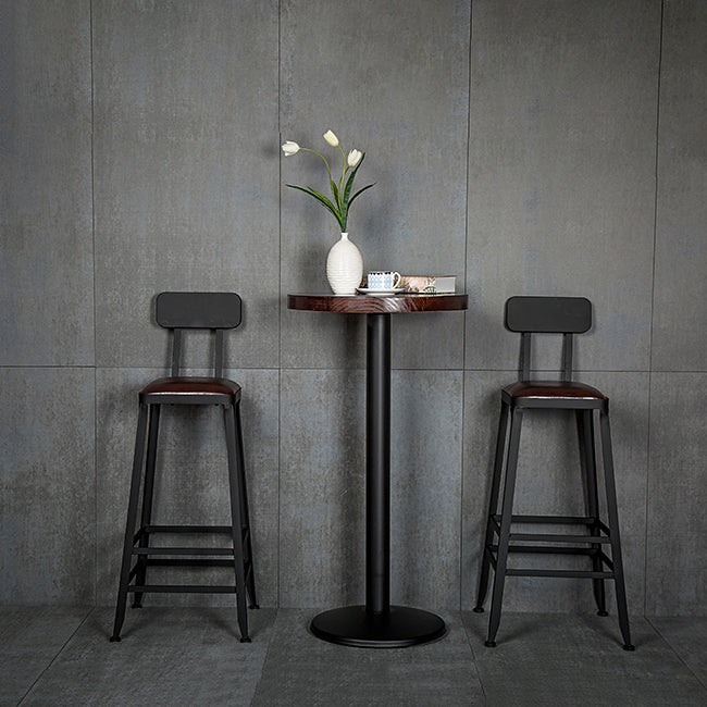 Industrial 1/2/3 Pieces Solid Wood Bar Table Set Round Counter Set for Home Use