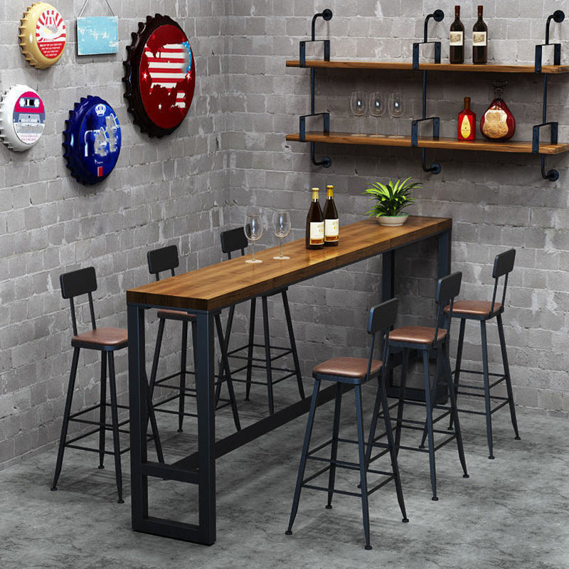 Modern 1/2/7 Pieces Bar Table Set Rectangle Bar Table with High Stools