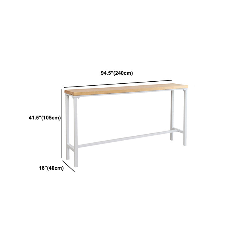 1/5 Pieces Modern Rectangular Pub Table Set Wooden Counter Table with High Stools