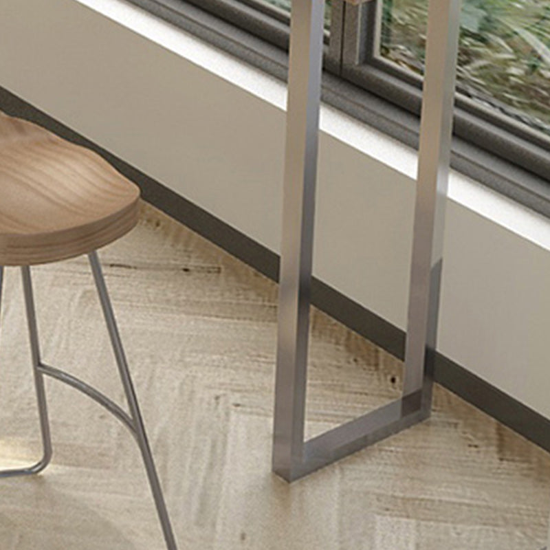 Modern Rectangle Pub Table Set 1/5 Pieces Wooden Counter Table with Backless Stools