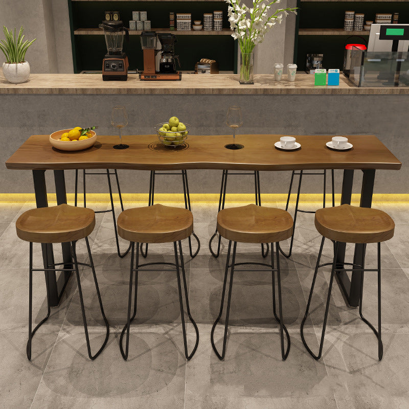 Industrial 1/2/9 Pieces Bar Table Set Rectangle Bar Table with High Stools