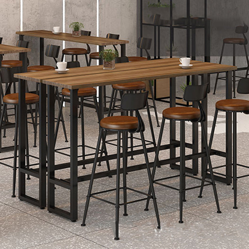1/2/4 Pieces Modern Pub Table Set Rectangular Wood Counter Table with Stools
