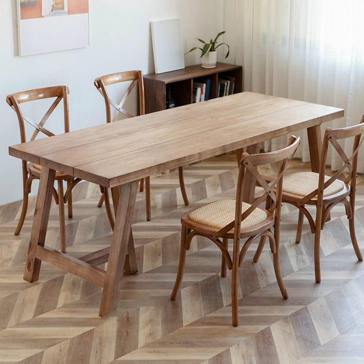 Modern Dining Set 1/2/5/7 Pieces Solid Wood Double Pedestal Dinette Set