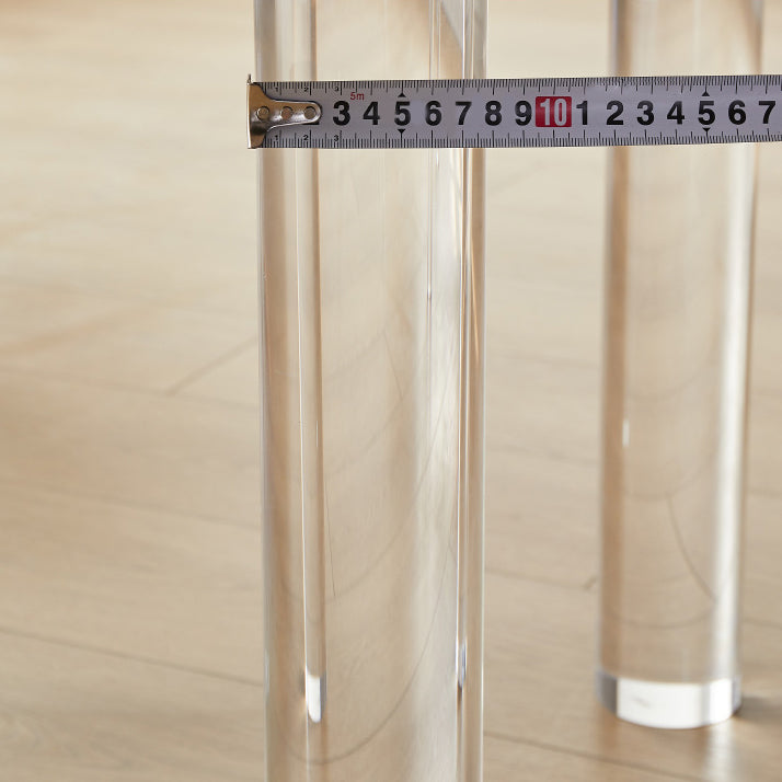 Acrylic Legs Dining Furniture Set 1/2/3/4 Pcs Round Table with Upholstered Chairs