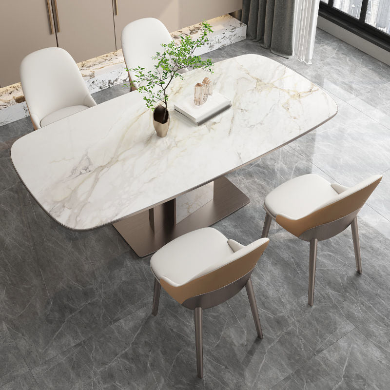 Nordic Sintered Stone Top Dining Set Rectangular 1/4/5/7 Pieces Dinette Table Set