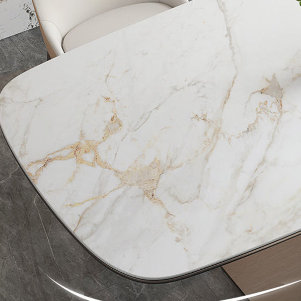 Nordic Sintered Stone Top Dining Set Rectangular 1/4/5/7 Pieces Dinette Table Set