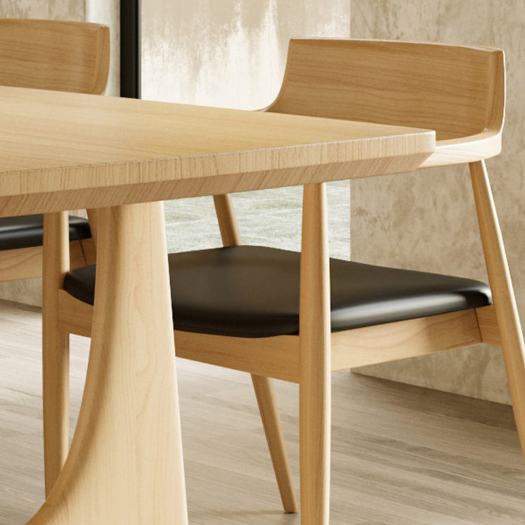 Solid Wood Dining Set 1/2/4/5/7 Pcs Double Pedestal Table with Bench and Chairs