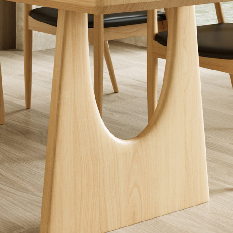 Solid Wood Dining Set 1/2/4/5/7 Pcs Double Pedestal Table with Bench and Chairs