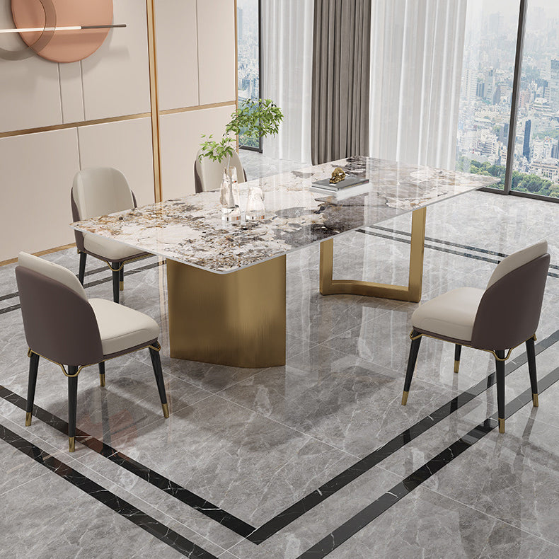 Luxurious Sintered Stone Top Dining Set Rectangle 1/4/5/6 Pieces Dining Room Table Set