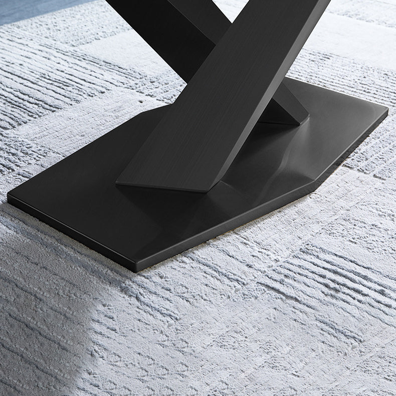 Modern Sintered Stone Top Dining Set Rectangular 1/4/5/7 Pieces Dining Area Table Set