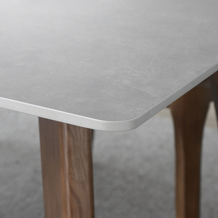 Modern Sintered Stone Top Dining Set Rectangle 1/3/4/5 Pieces Wooden Dining Room Table Set