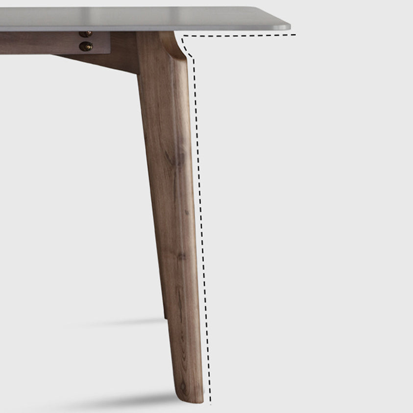 Modern Sintered Stone Top Dining Set Rectangle 1/3/4/5 Pieces Wooden Dining Room Table Set