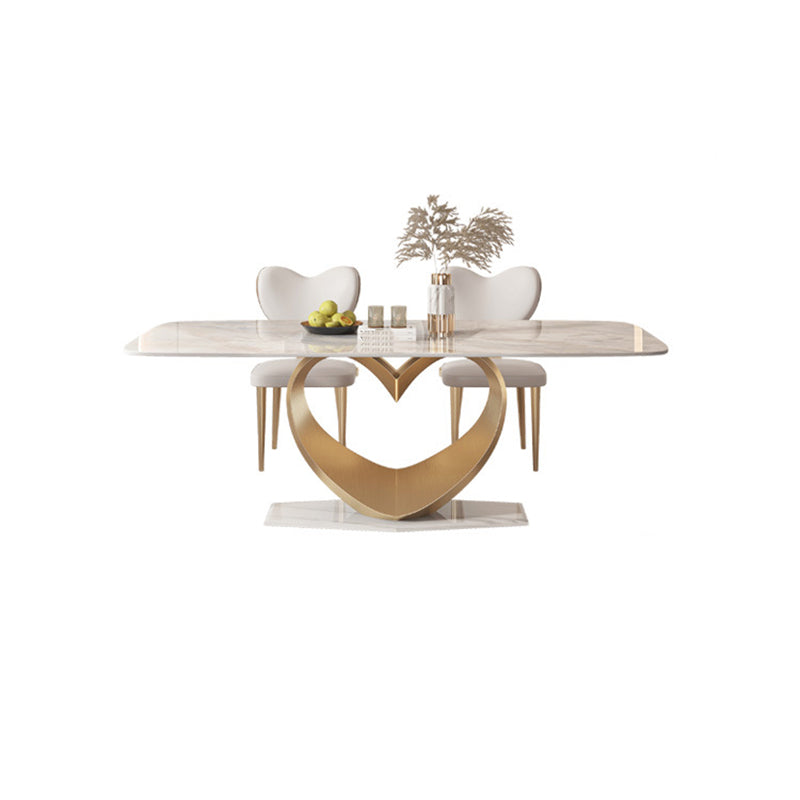 Nordic Glam Rectangle Sintered Stone Table Set 1/4/5/7/9 Pieces Dining Set